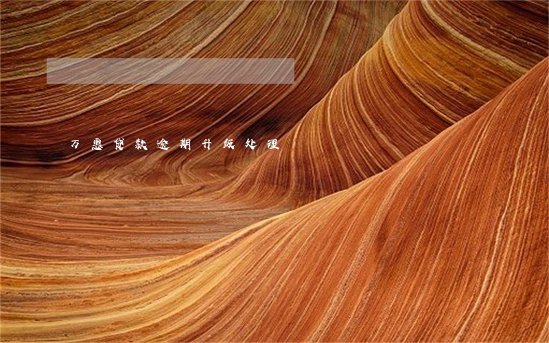 万惠贷款逾期升级处理 万惠贷款逾期升级处理