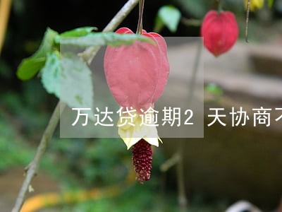 万达贷逾期2天协商不了 万达贷逾期2天协商不了