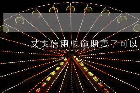 丈夫信用卡逾期妻子可以贷款吗 丈夫信用卡逾期妻子可以贷款吗