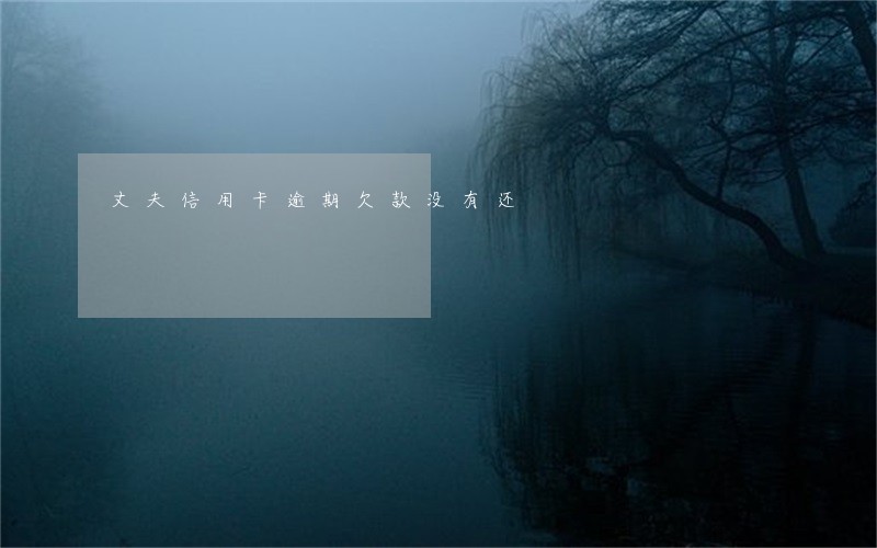 丈夫信用卡逾期欠款没有还 丈夫信用卡逾期欠款没有还