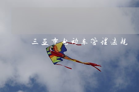 三亚市电动车管理法规