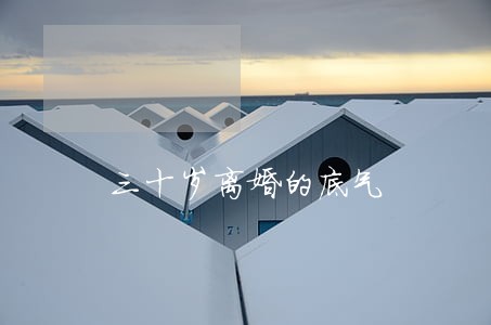 三十岁离婚的底气 三十岁离婚的底气