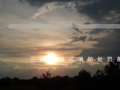 三合一场所消防处罚条例 三合一场所消防处罚条例