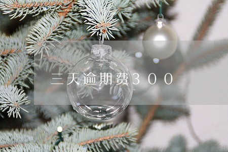 三天逾期费300 三天逾期费300