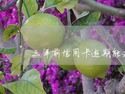 三年前信用卡逾期能办房贷吗