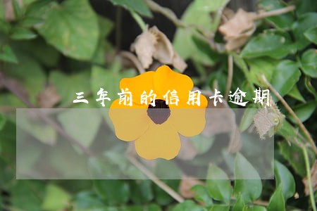 三年前的信用卡逾期 三年前的信用卡逾期