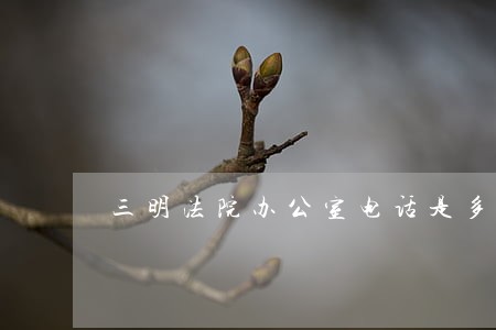 三明法院办公室电话是多少 三明法院办公室电话是多少