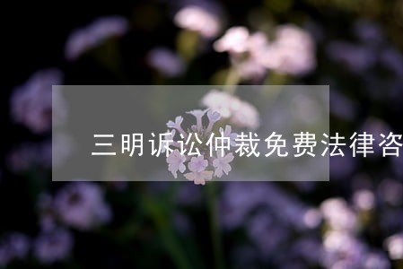 三明诉讼仲裁免费法律咨询热线 三明诉讼仲裁免费法律咨询热线