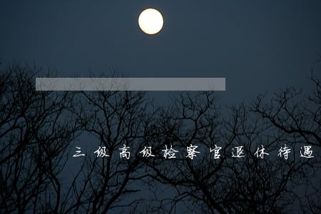 三级高级检察官退休待遇