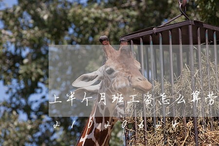 上半个月班工资怎么算劳动法/2023021020624 上半个月班工资怎么算劳动法/2023021020624