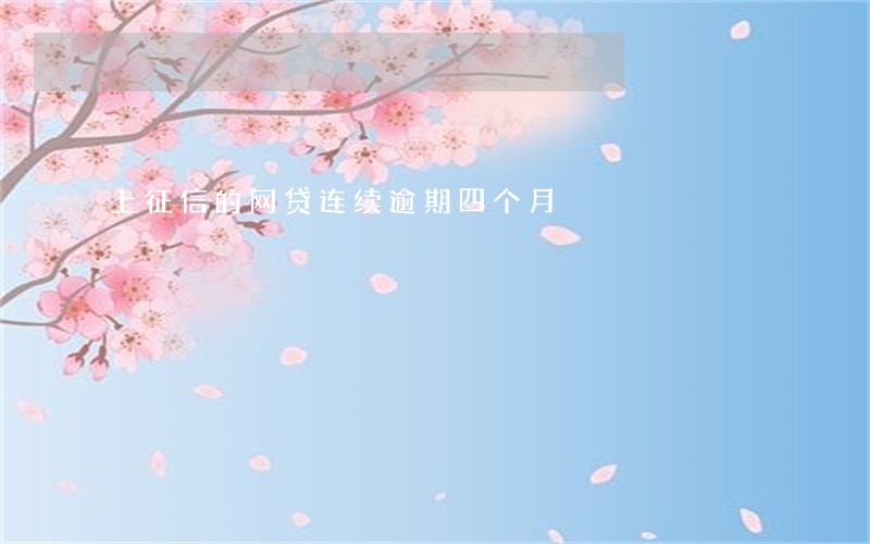 上征信的网贷连续逾期四个月