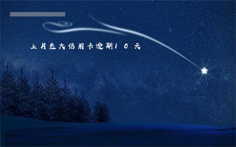 上月光大信用卡逾期10天 上月光大信用卡逾期10天