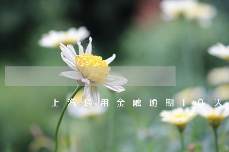 上汽通用金融逾期10天 上汽通用金融逾期10天