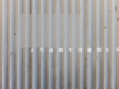 上汽金融车贷逾期5天会上征信 上汽金融车贷逾期5天会上征信