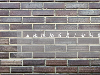 上法院起诉遗产分割需要什么手续