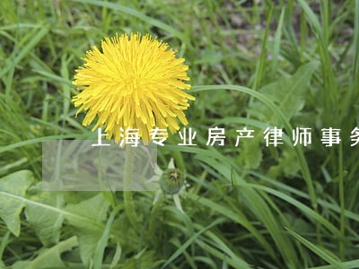 上海专业房产律师事务所 上海专业房产律师事务所