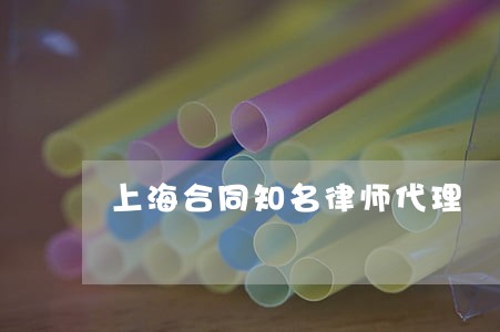上海合同知名律师代理 上海合同知名律师代理