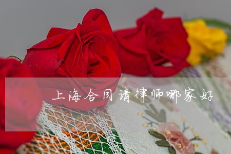 上海合同请律师哪家好 上海合同请律师哪家好