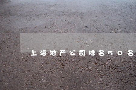上海地产公司排名50名 上海地产公司排名50名
