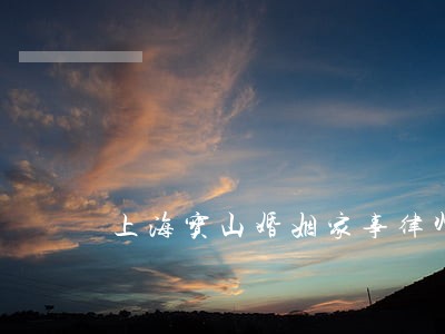上海宝山婚姻家事律师 上海宝山婚姻家事律师