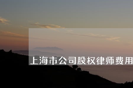 上海市公司股权律师费用 上海市公司股权律师费用