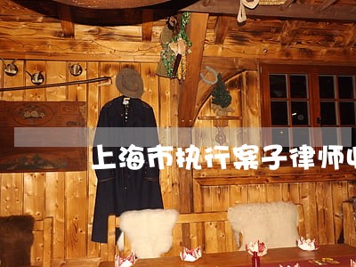 上海市执行案子律师收费标准 上海市执行案子律师收费标准