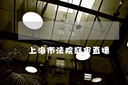 上海市法院庭审直播 上海市法院庭审直播