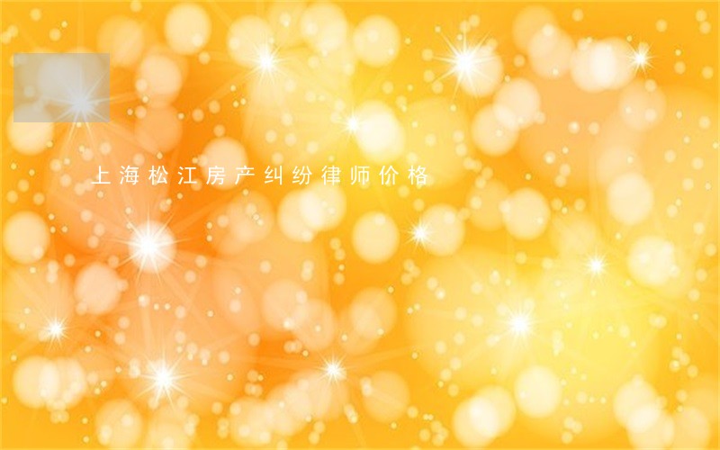 上海松江房产纠纷律师价格 上海松江房产纠纷律师价格