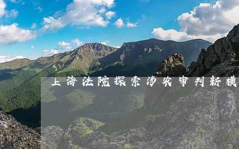 上海法院探索涉农审判新模式