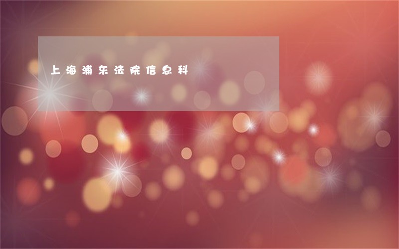上海浦东法院信息科 上海浦东法院信息科