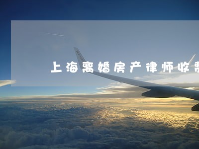 上海离婚房产律师收费 上海离婚房产律师收费