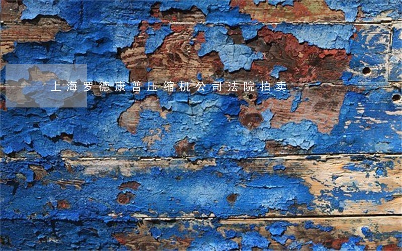 上海罗德康普压缩机公司法院拍卖 上海罗德康普压缩机公司法院拍卖
