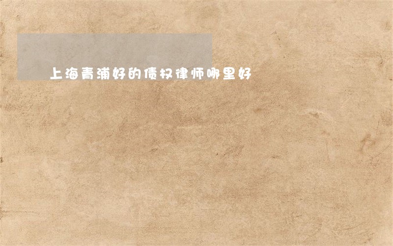 上海青浦好的债权律师哪里好 上海青浦好的债权律师哪里好