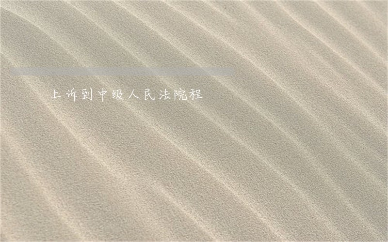 上诉到中级人民法院程 上诉到中级人民法院程
