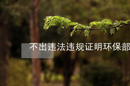 不出违法违规证明环保部 不出违法违规证明环保部