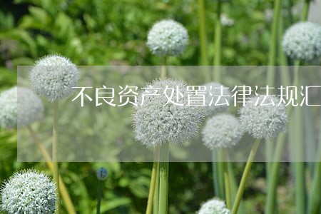 不良资产处置法律法规汇编 不良资产处置法律法规汇编