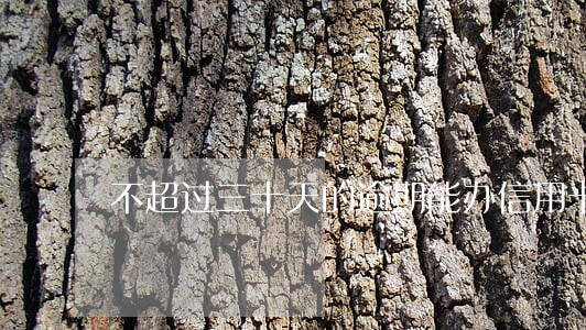 不超过三十天的逾期能办信用卡吗