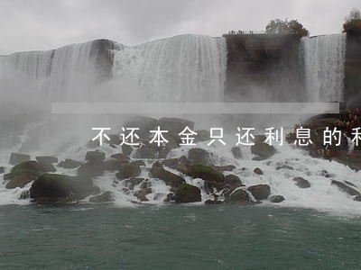 不还本金只还利息的利息是多少 不还本金只还利息的利息是多少
