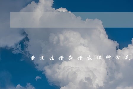 专业性债务债权律师常见问题 专业性债务债权律师常见问题