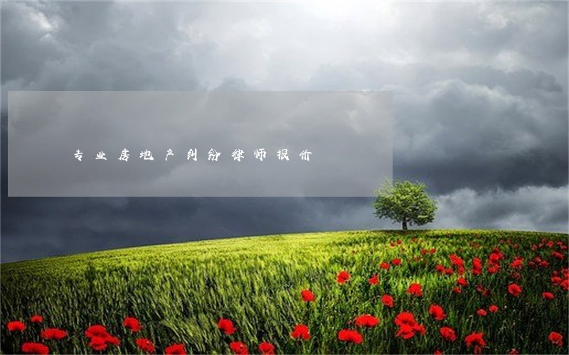 专业房地产纠纷律师报价 专业房地产纠纷律师报价