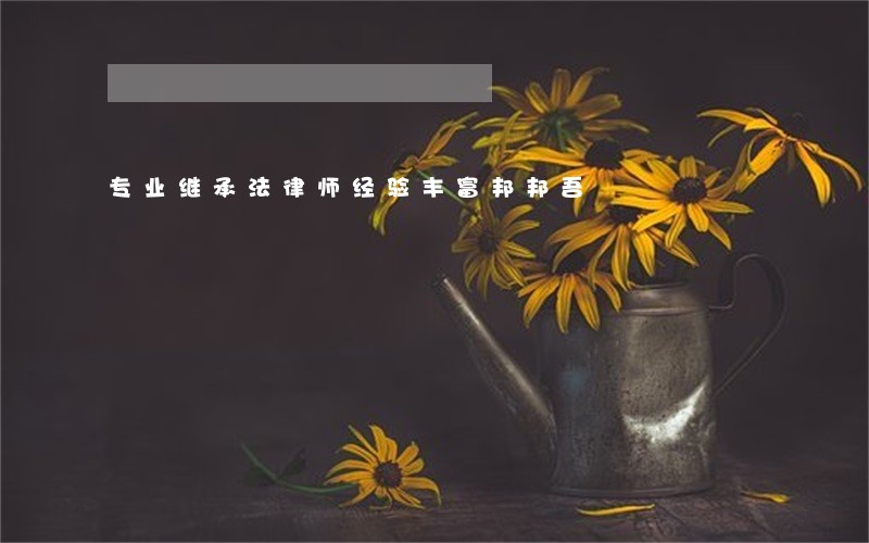 专业继承法律师经验丰富邦邦吾 专业继承法律师经验丰富邦邦吾