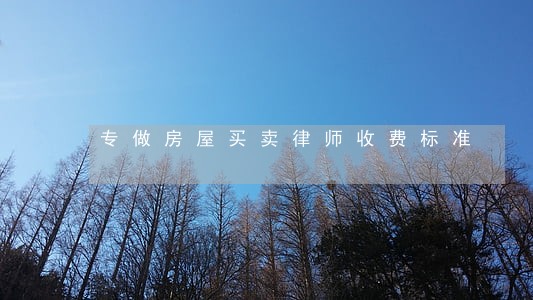 专做房屋买卖律师收费标准 专做房屋买卖律师收费标准