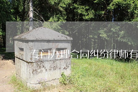 专门办理合同纠纷律师有哪些 专门办理合同纠纷律师有哪些