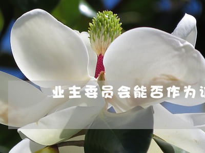 业主委员会能否作为诉讼的主体 业主委员会能否作为诉讼的主体