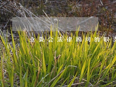 业委会法律顾问的职责 业委会法律顾问的职责