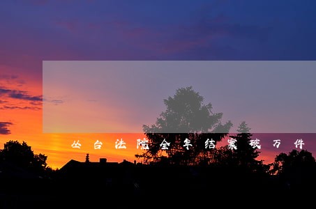 丛台法院全年结案破万件 丛台法院全年结案破万件