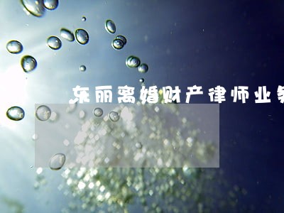 东丽离婚财产律师业务 东丽离婚财产律师业务