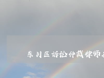 东川区诉讼仲裁律师在线咨询