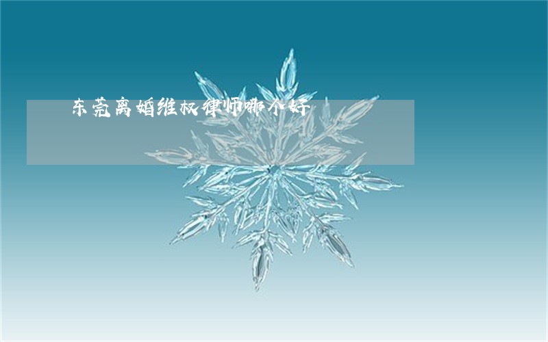 东莞离婚维权律师哪个好 东莞离婚维权律师哪个好