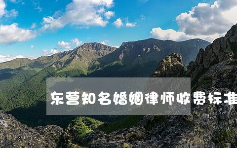 东营知名婚姻律师收费标准 东营知名婚姻律师收费标准